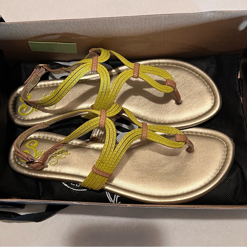 Seychelles Long Lost Twin Thong Sandals Yellow Size 7 - Picture 10 of 12
